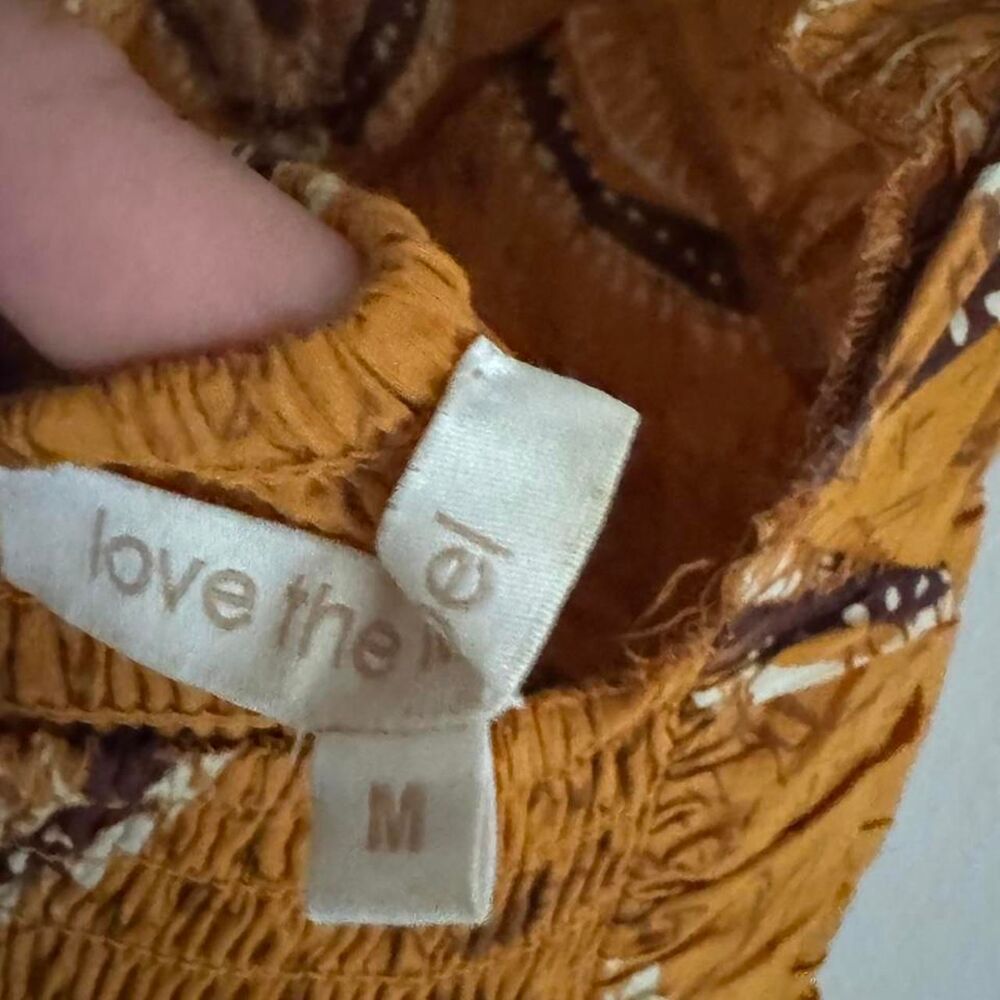 Anthropologie Love the Label Adrienne Gold Yellow Ruffled Boho Maxi Dress Medium - Picture 5 of 8